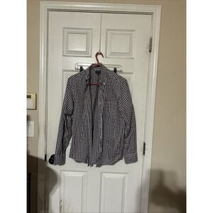 J Crew M  Slim Fit Dress Business Shirt Red White Blue Plaid